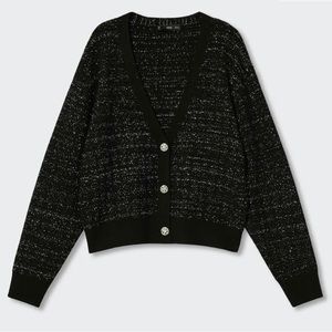 Metallic Yarn tweed cardigan